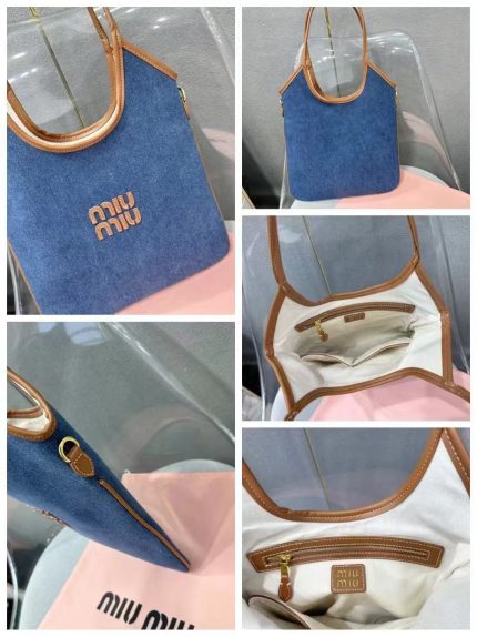 Miu Miu Transparent Panel Leather Tote Bag
