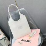 Miu Miu Transparent Panel Leather Tote Bag