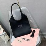 Miu Miu Transparent Panel Leather Tote Bag