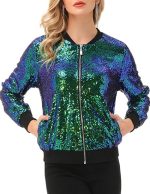 Cosmic Eclipse Sequin Bomber Jacket