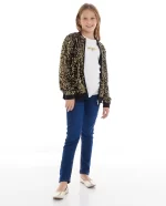 Midnight Glam Sequin Bomber Jacket