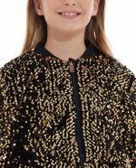 Midnight Glam Sequin Bomber Jacket