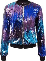 Cosmic Eclipse Sequin Bomber Jacket